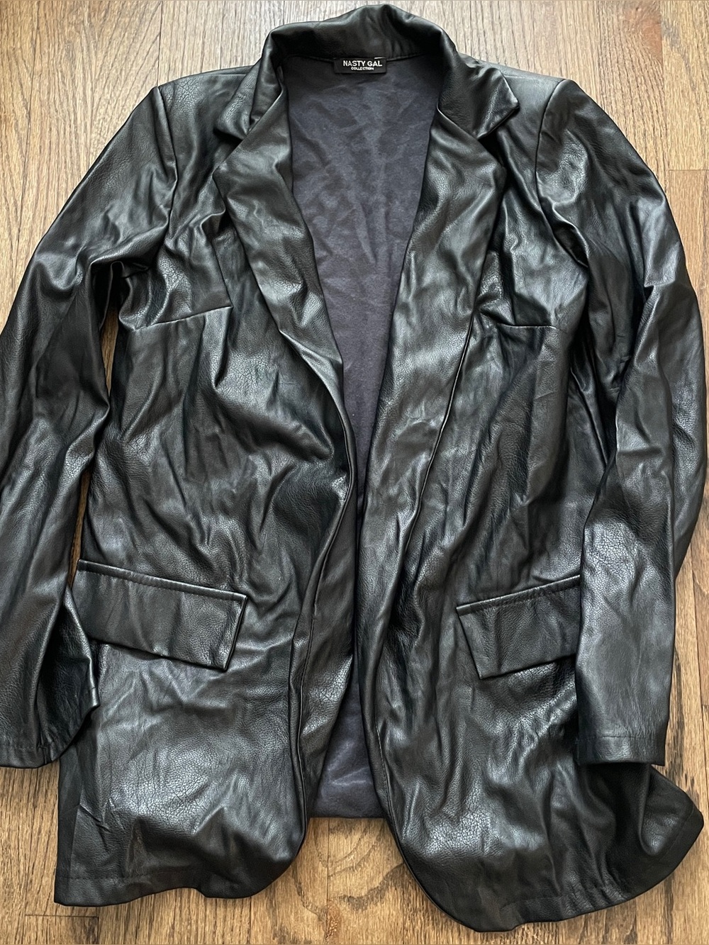 Nasty Gal Collection Faux Leather Black Women’s Blazer Women’s Small Made Italy